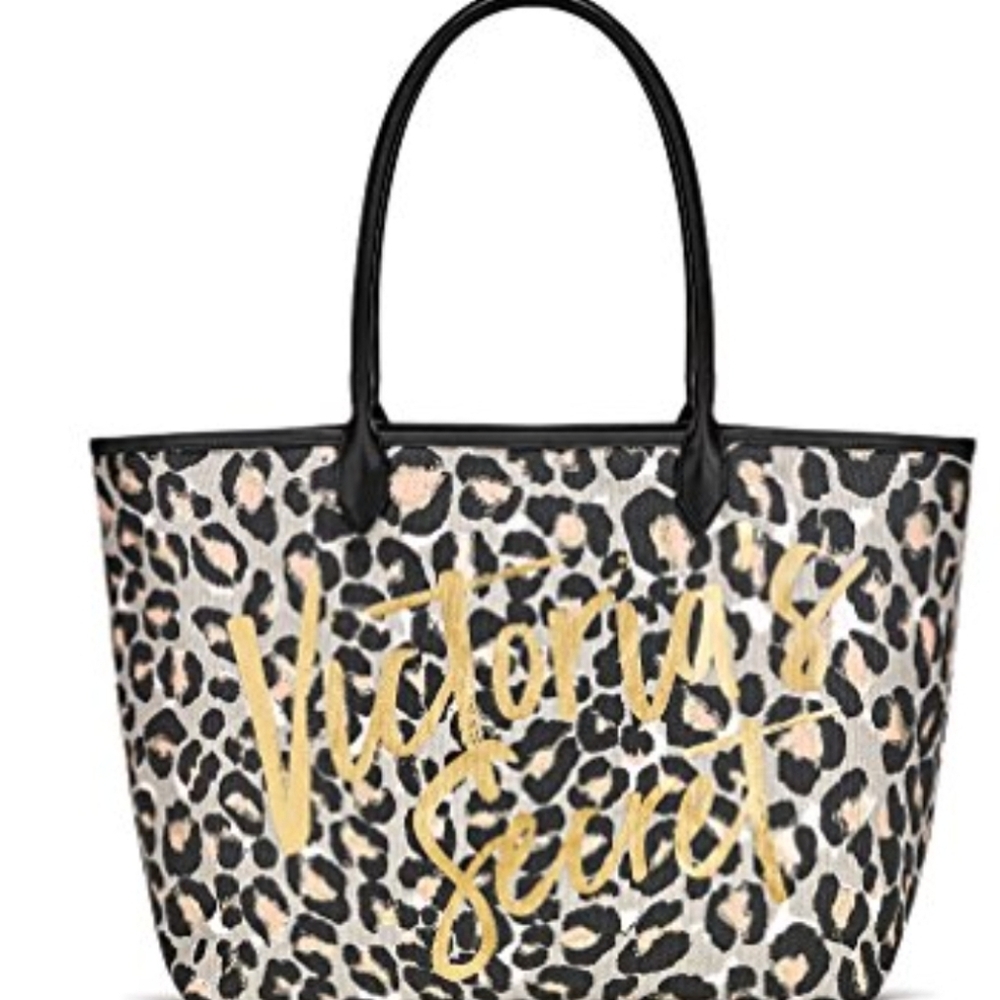 VICTORIA'S SECRET Leopard Print Tote Bag  Gold and Black - Women's Casual